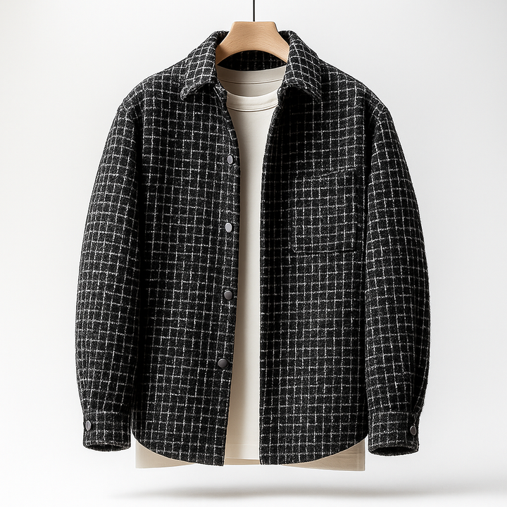 TAILORED HOUNDSTOOTH SHACKET