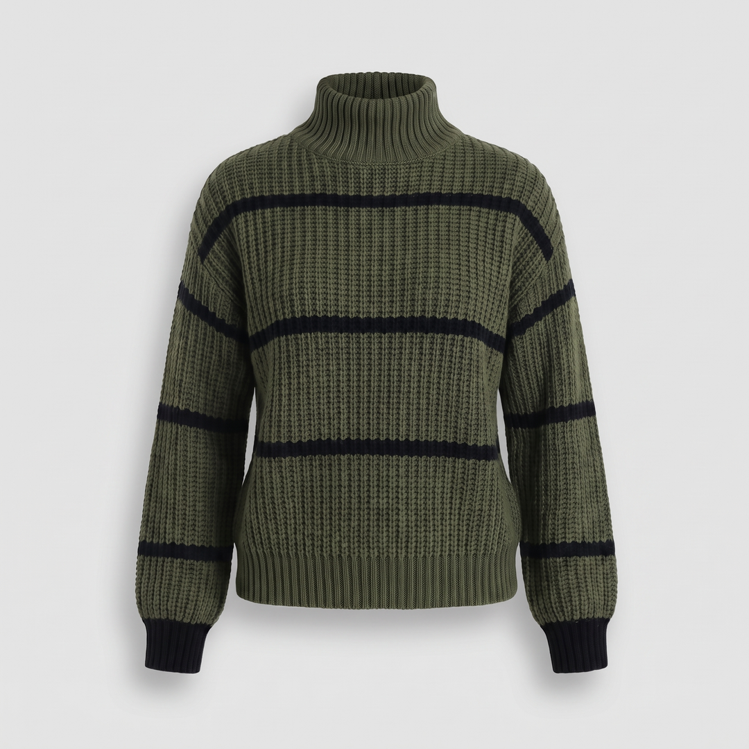 SERELLE STAND COLLAR STRIPED Jumper