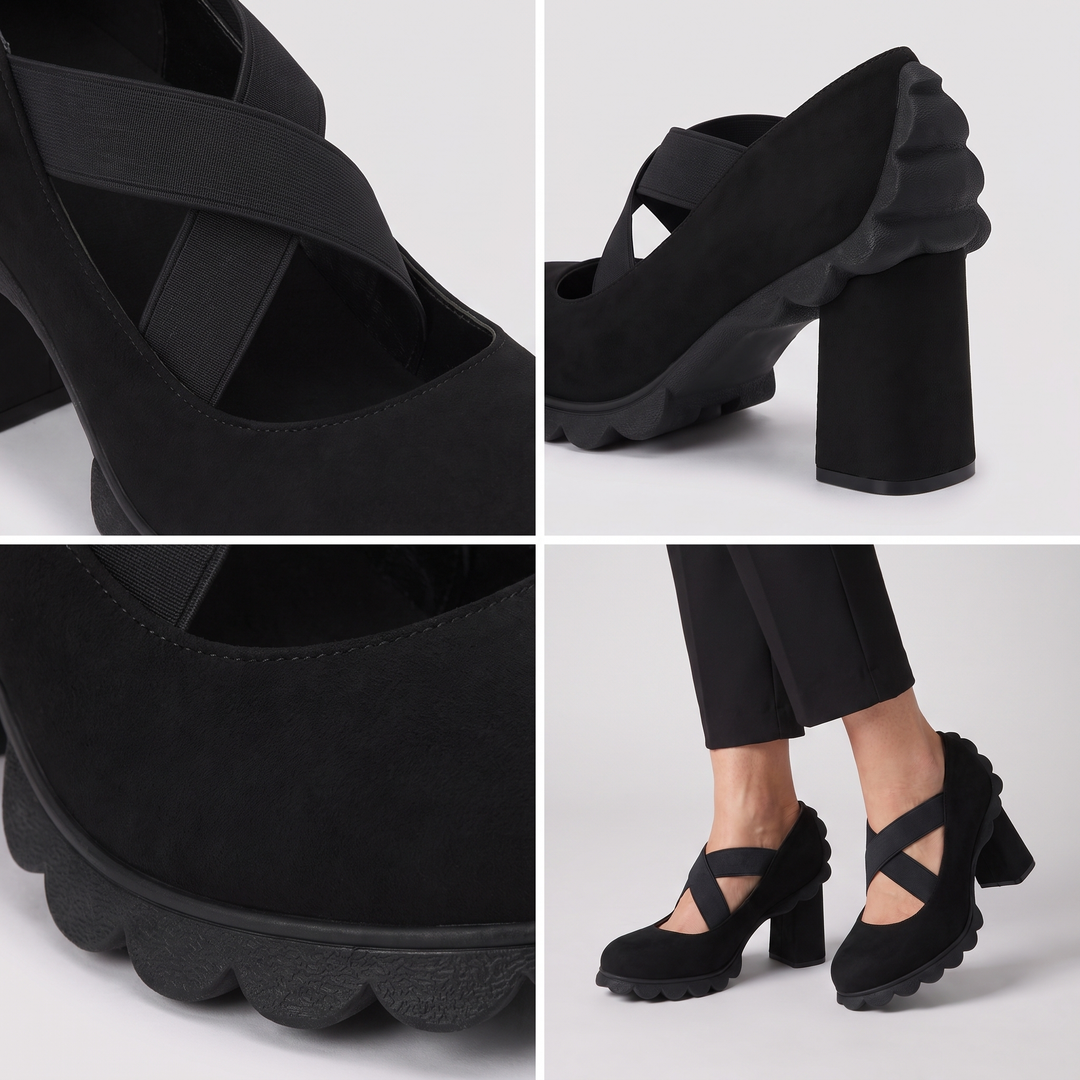 ELEGANT COMFORT BLOCK HEEL SHOES