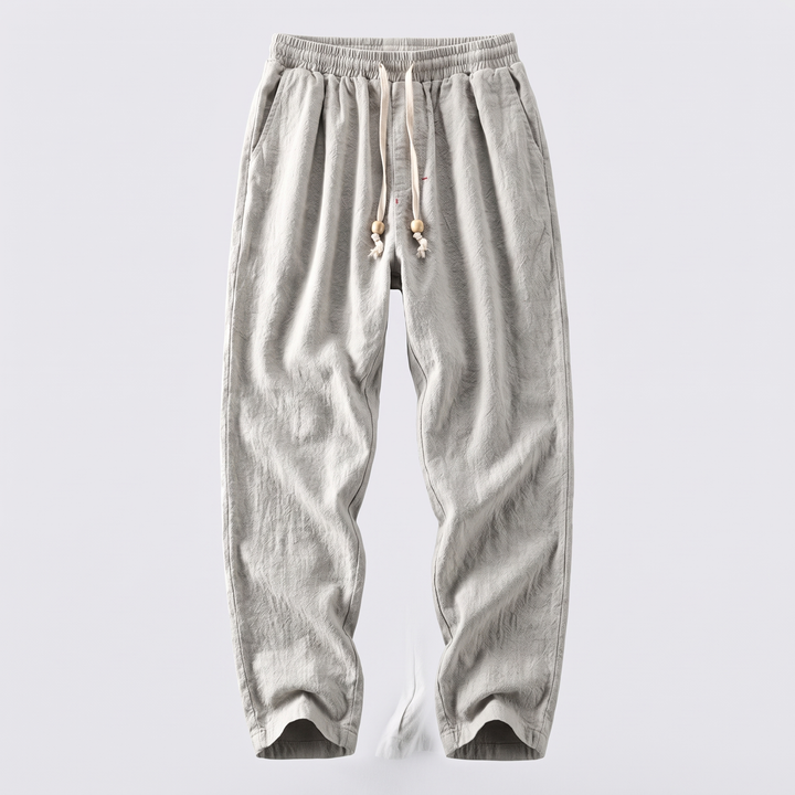 RELAXED LINEN BLEND TROUSERS