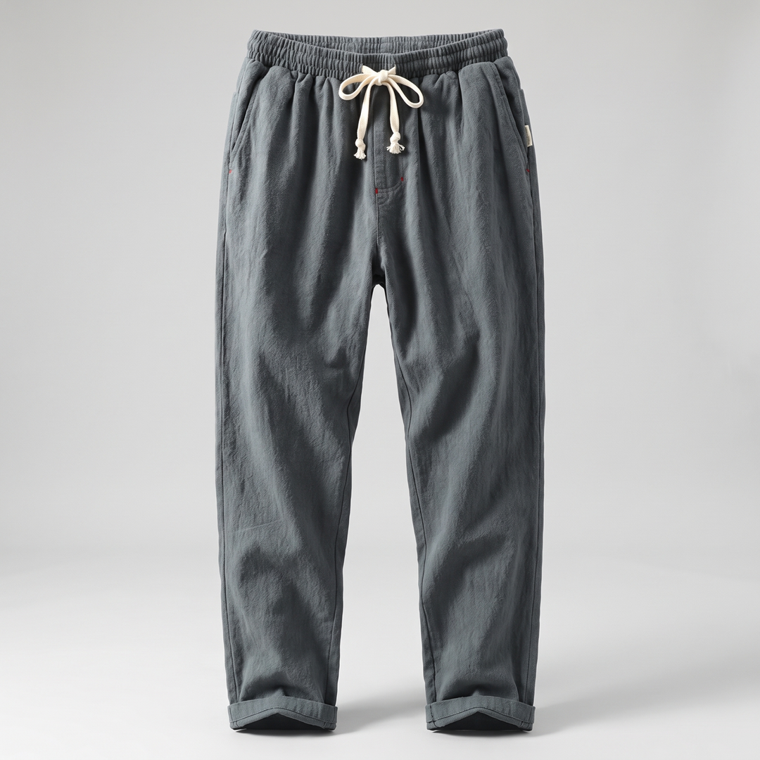 RELAXED LINEN BLEND TROUSERS
