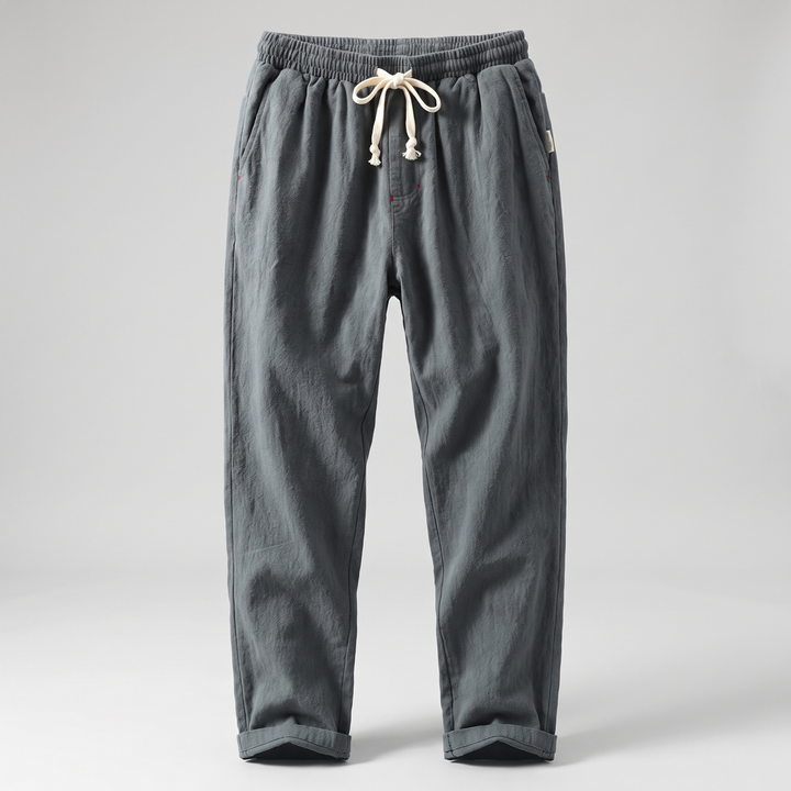 RELAXED LINEN BLEND TROUSERS