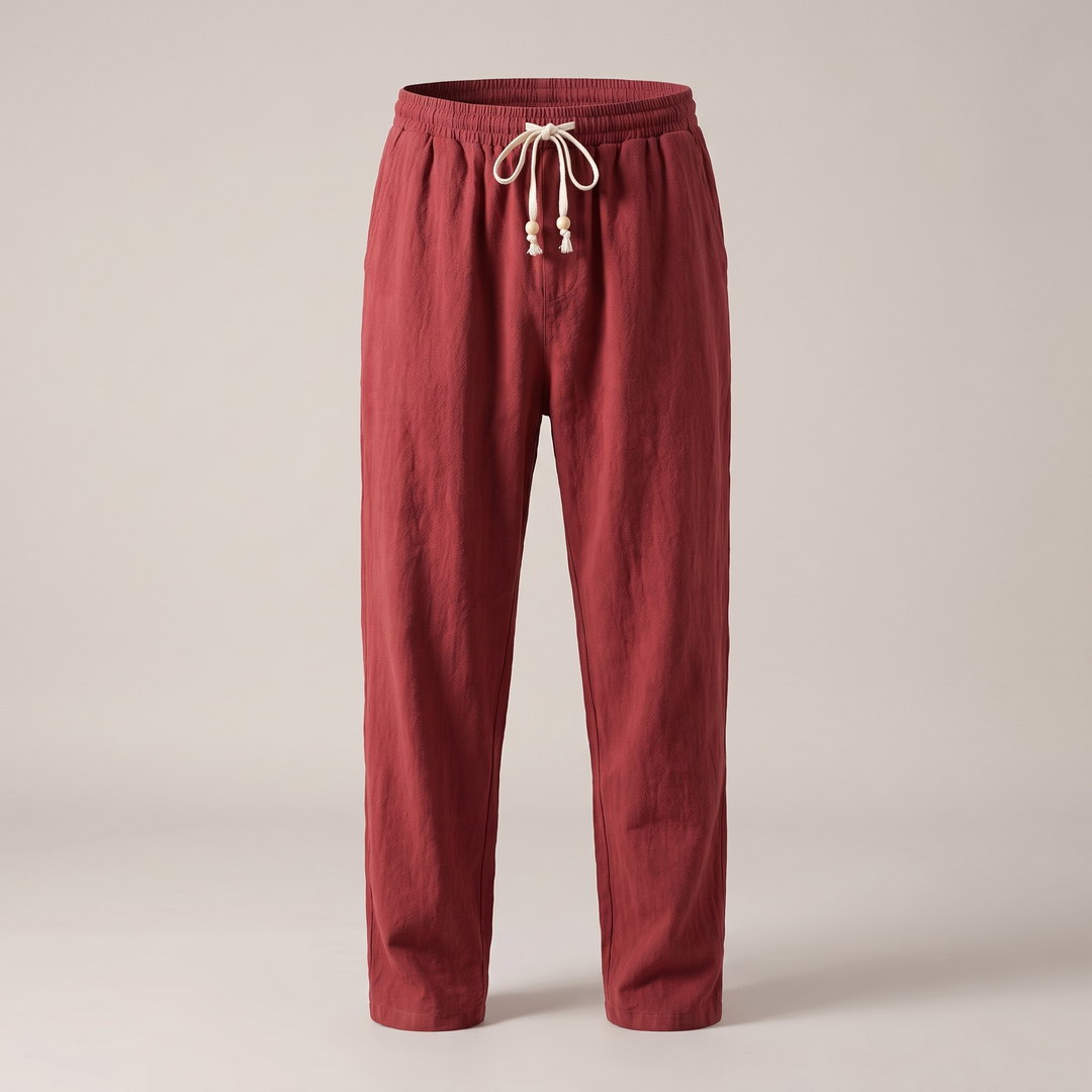 RELAXED LINEN BLEND TROUSERS
