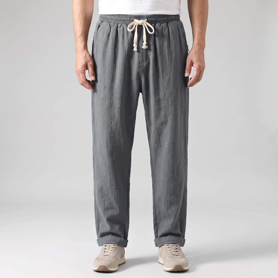 RELAXED LINEN BLEND TROUSERS