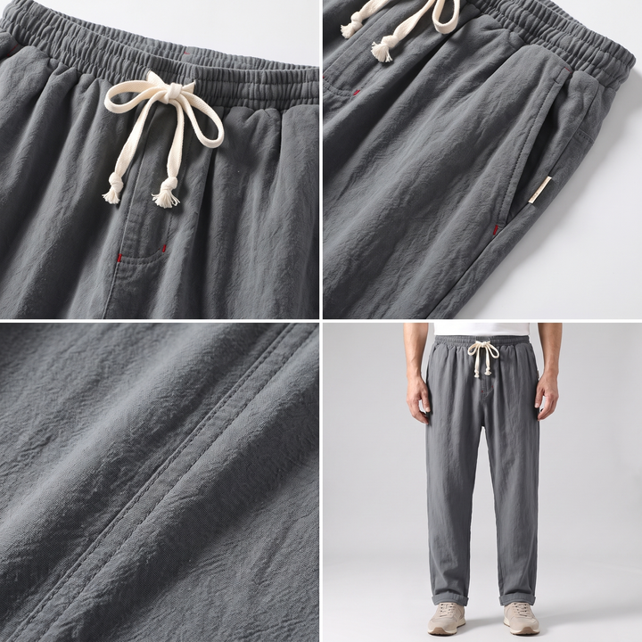 RELAXED LINEN BLEND TROUSERS