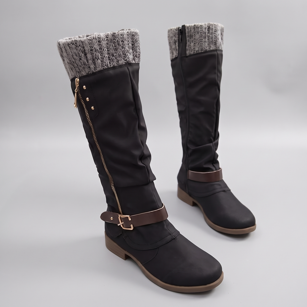 COSY KNIT TOP KNEE HIGH BOOTS