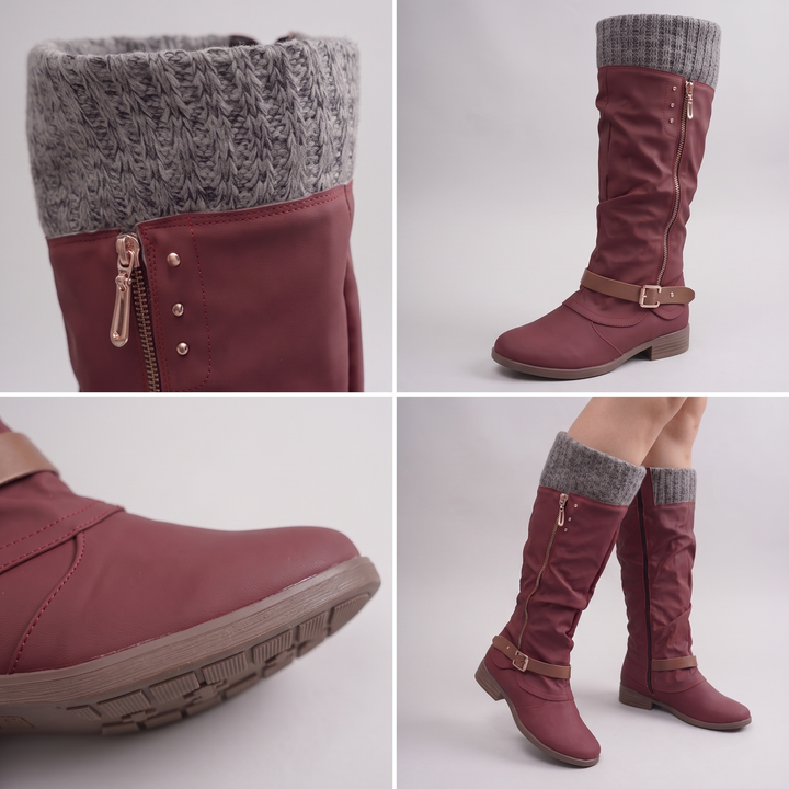 COSY KNIT TOP KNEE HIGH BOOTS