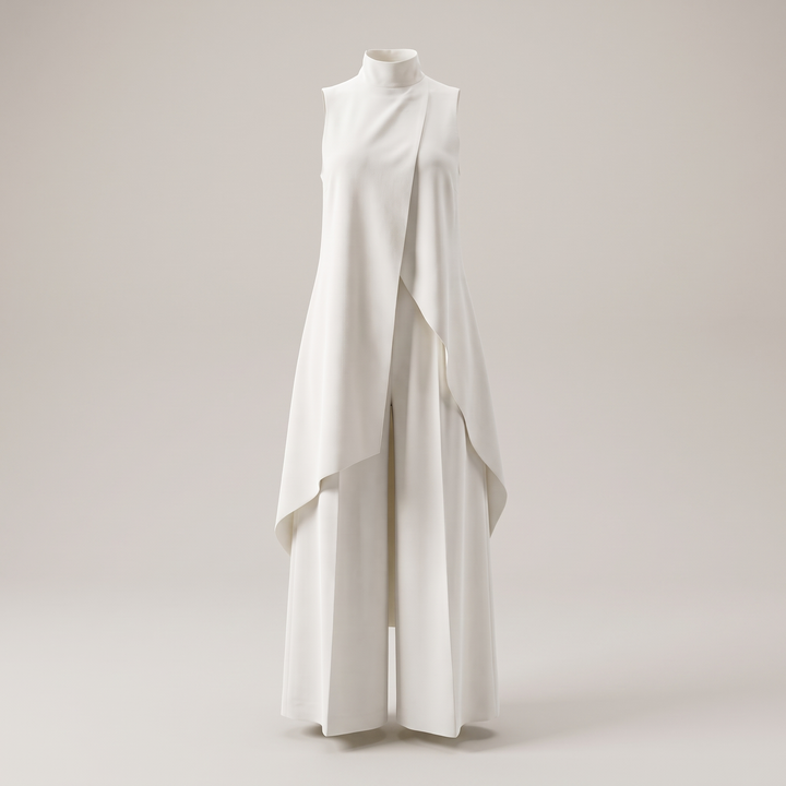 ELEGANT ASYMMETRIC WIDE LEG JUMPSUIT