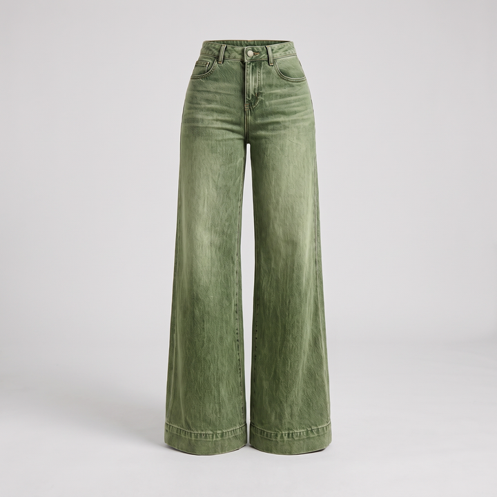 CLASSIC WIDE LEG DENIM TROUSERS