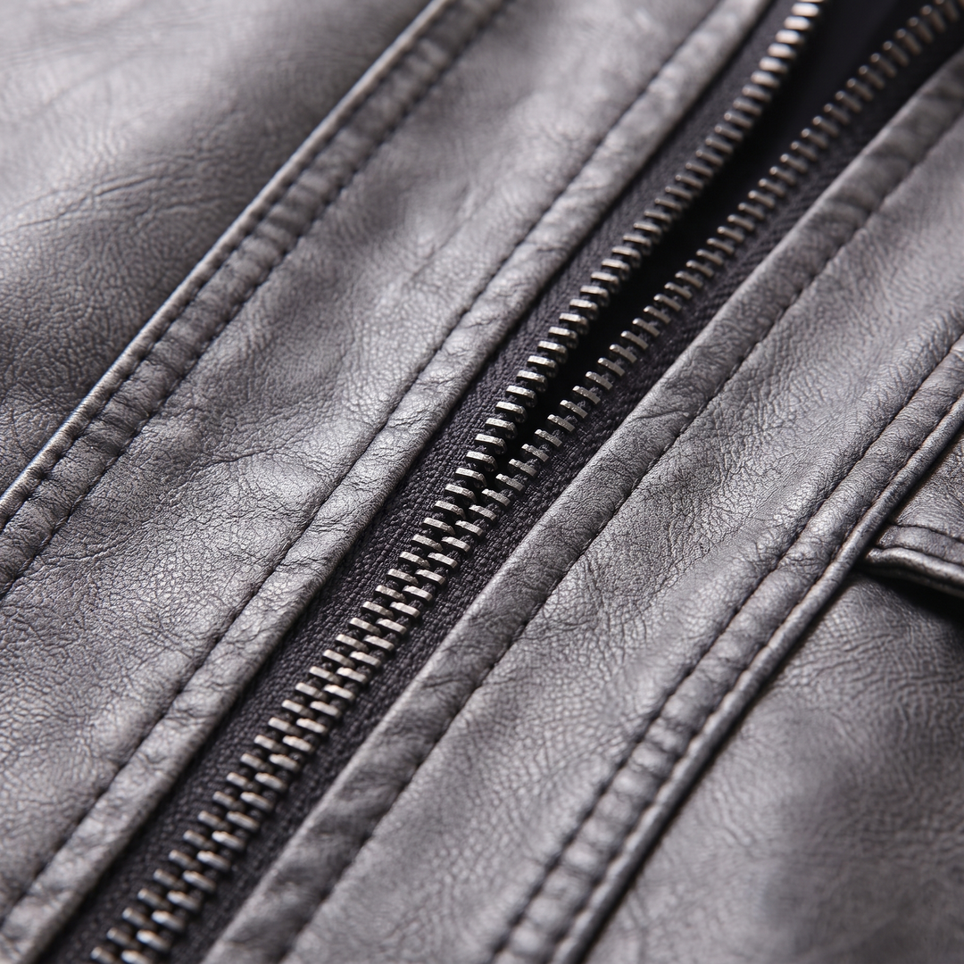RUGGED UTILITY LEATHER JACKET
