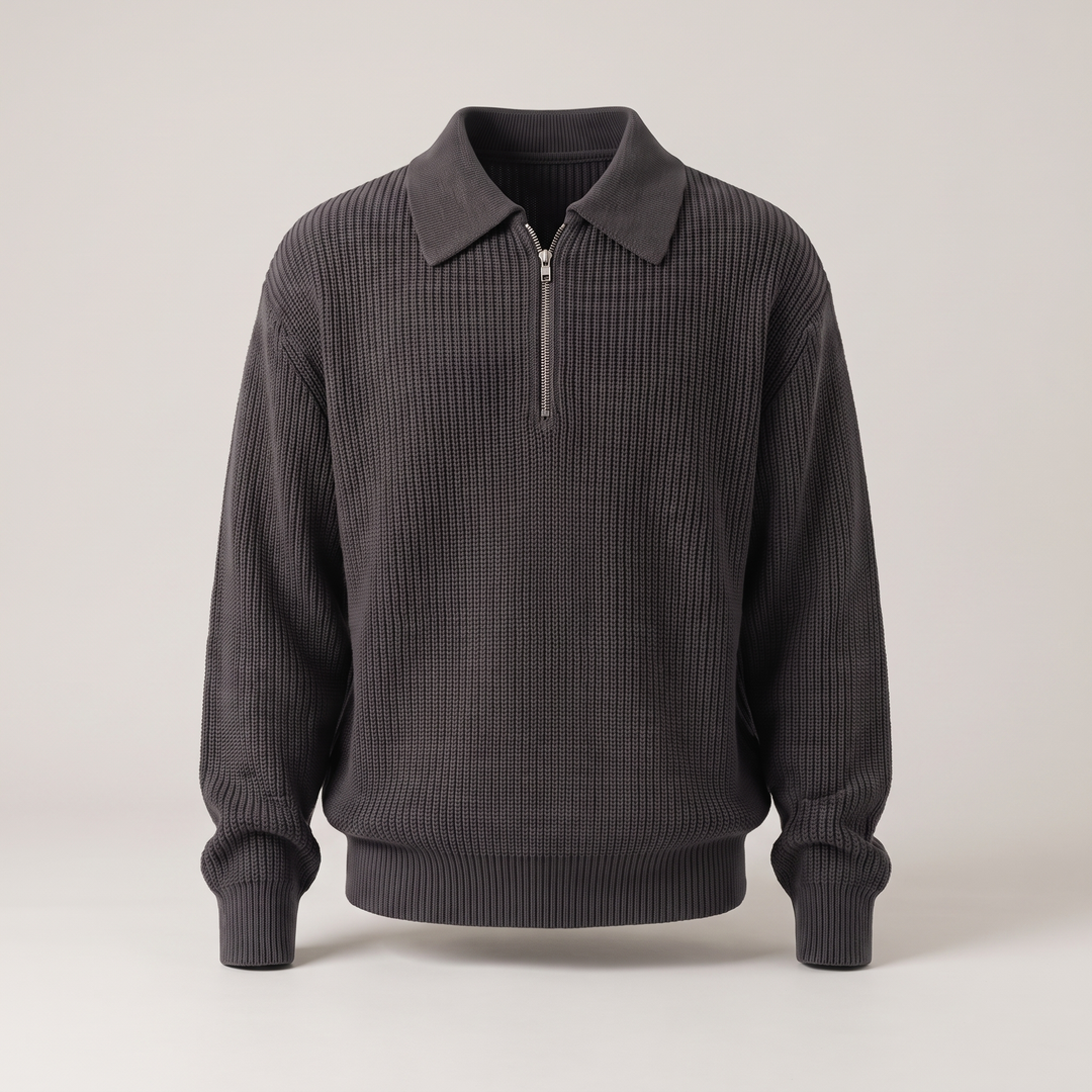 CLASSIC TEXTURED ZIP JUMPER
