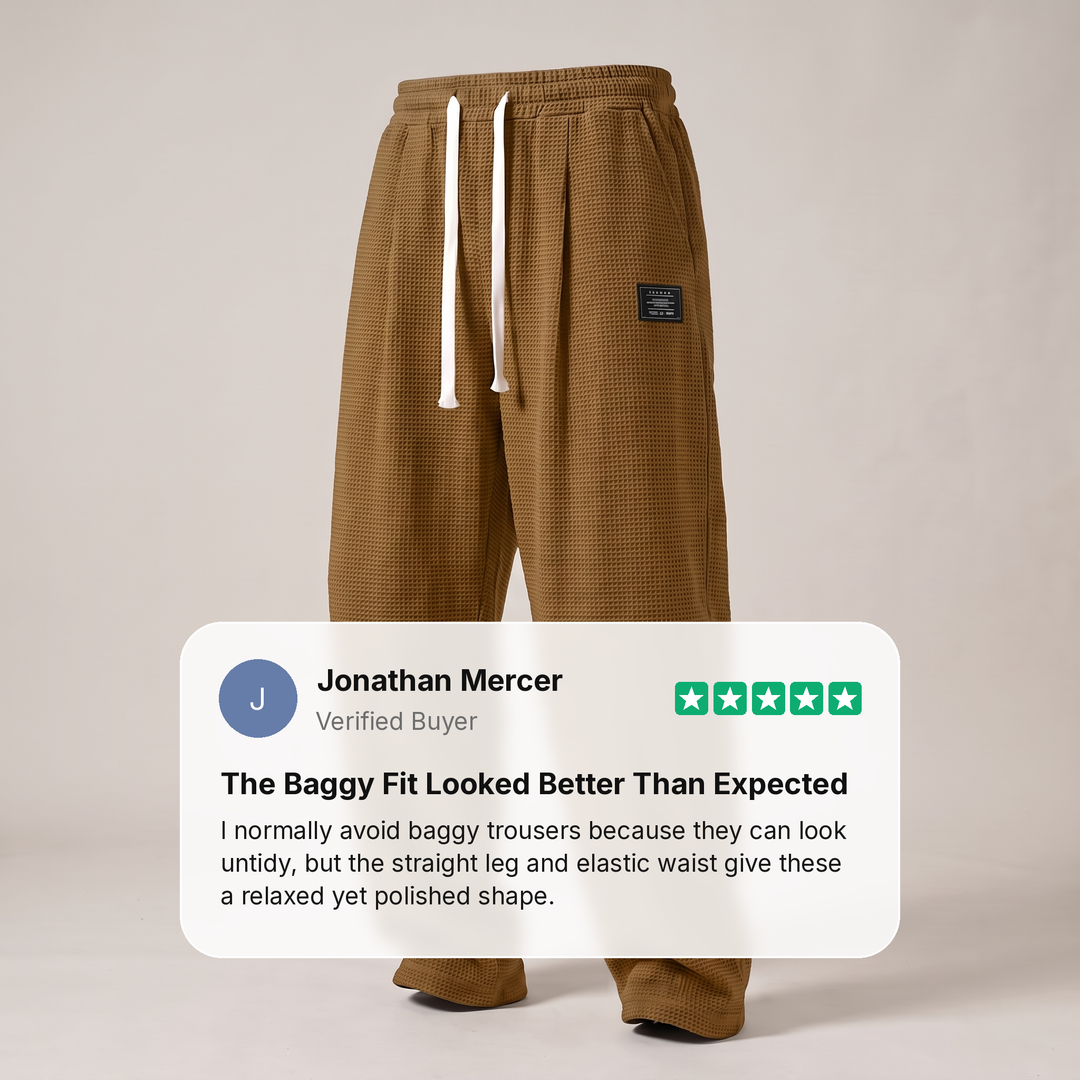 TEXTURED RELAXED FIT TROUSERS