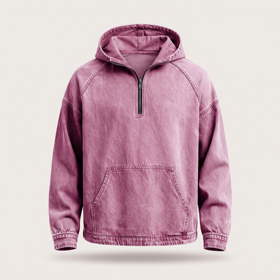 RIVINGTON HALF-ZIP DENIM JACKET