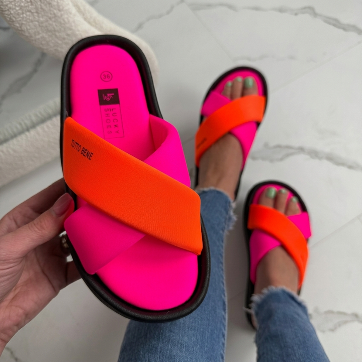ROSMIRA CROSS-STRAP SUMMER SLIDES