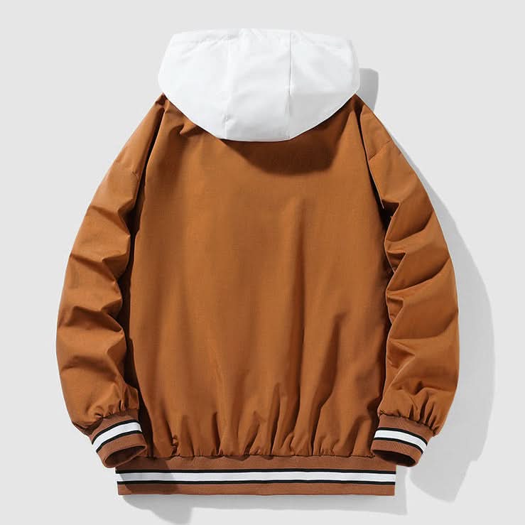 KINGSLEY HOODED VARSITY JACKET