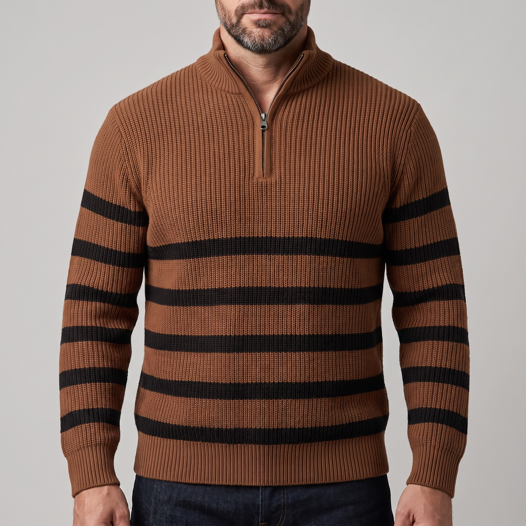 BLACKWELL STRIPE ZIP Jumper