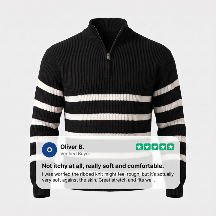 BLACKWELL STRIPE ZIP Jumper