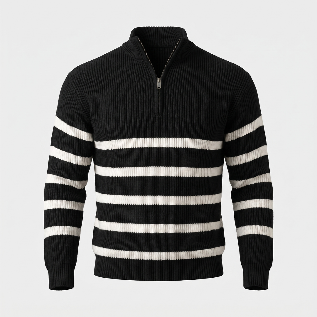 BLACKWELL STRIPE ZIP Jumper