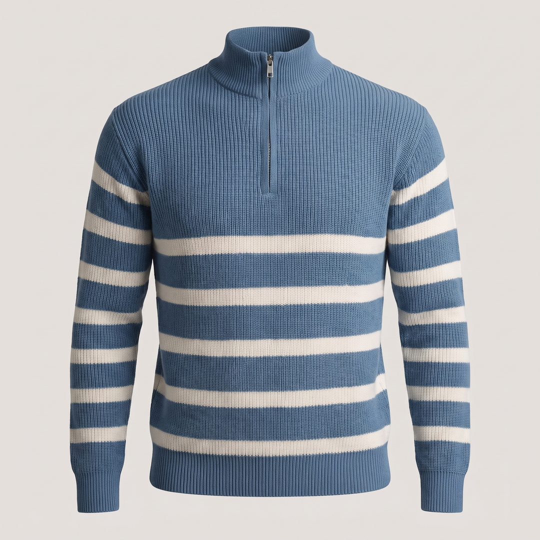 BLACKWELL STRIPE ZIP Jumper