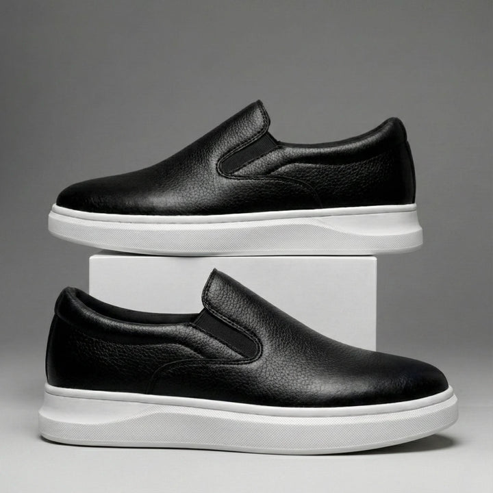 FAIRFORD BLACK GRAIN LEATHER SHOES