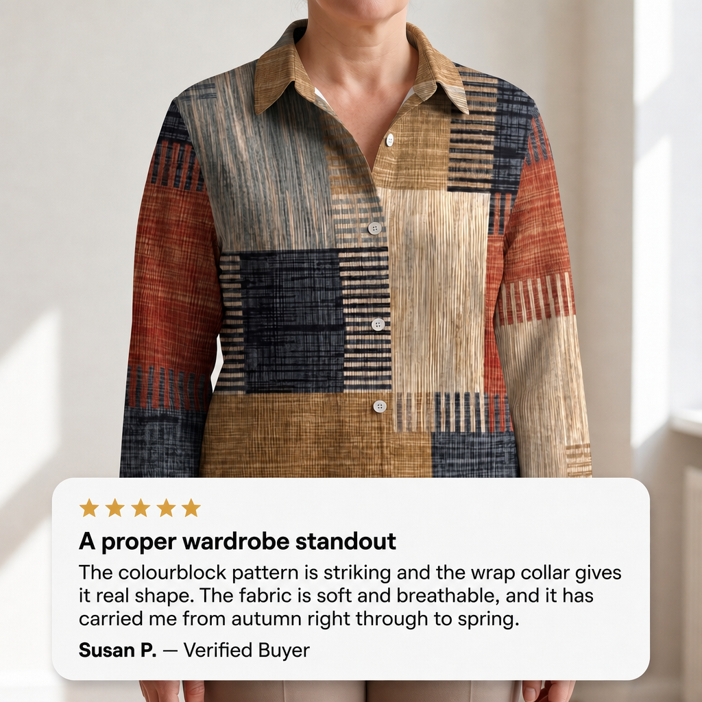 RETRO Colour BLOCK BLOUSE