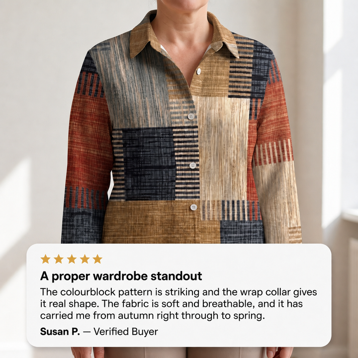 RETRO Colour BLOCK BLOUSE