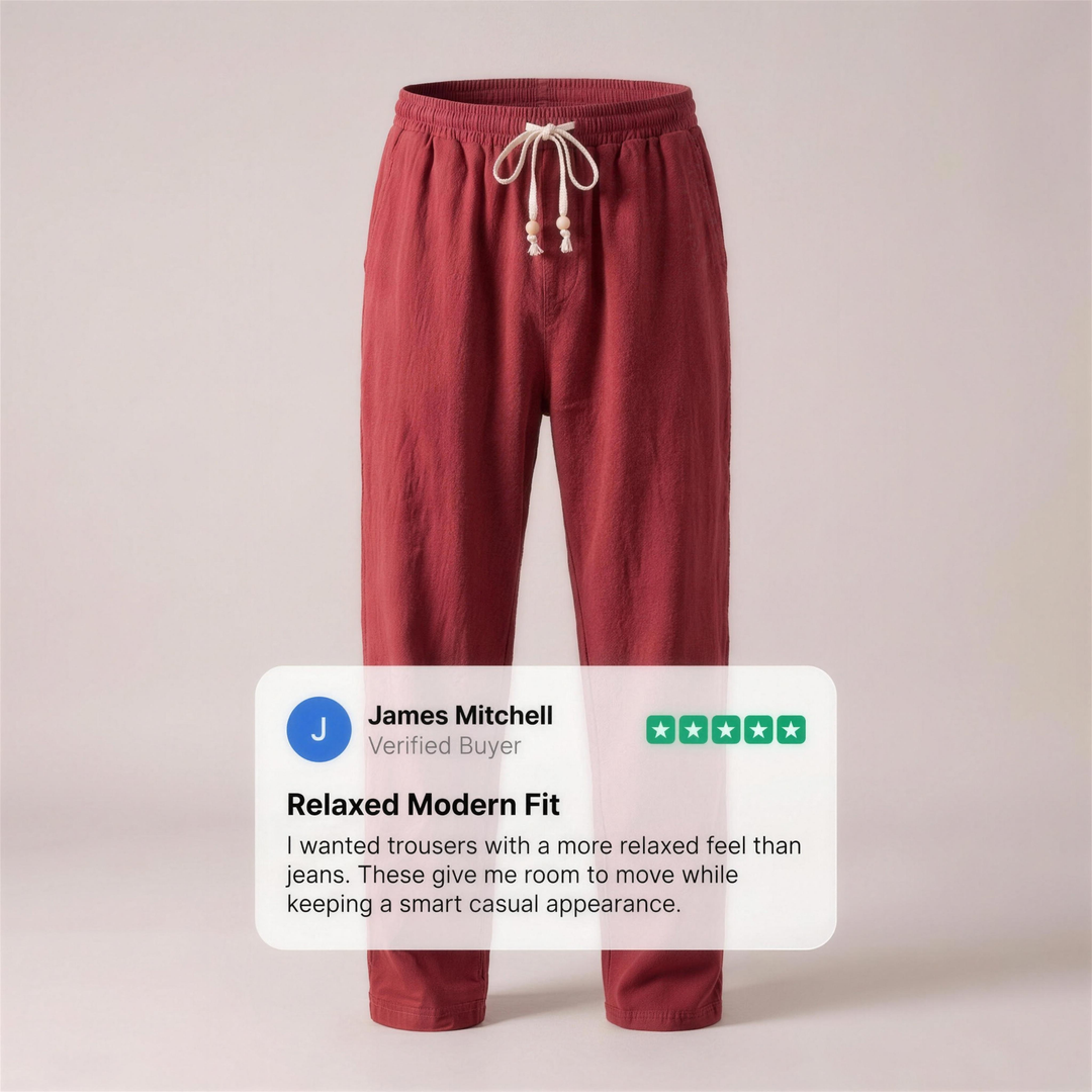 RELAXED LINEN BLEND TROUSERS