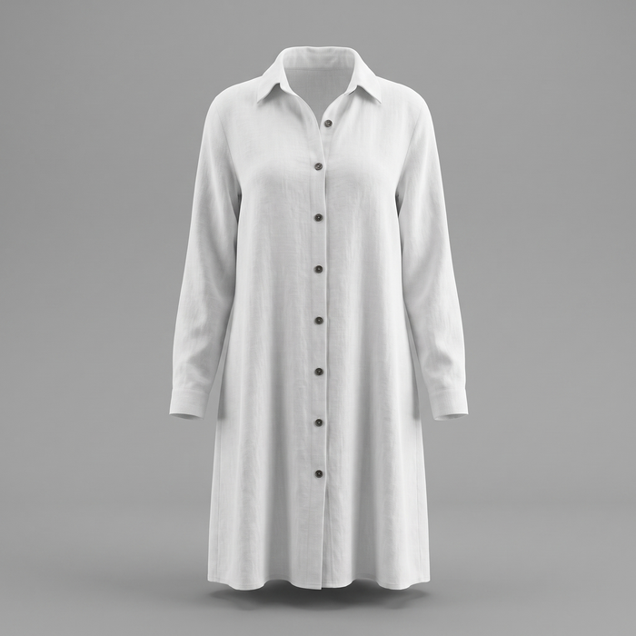 HOLLINMERE BUTTON-FRONT SHIRT DRESS
