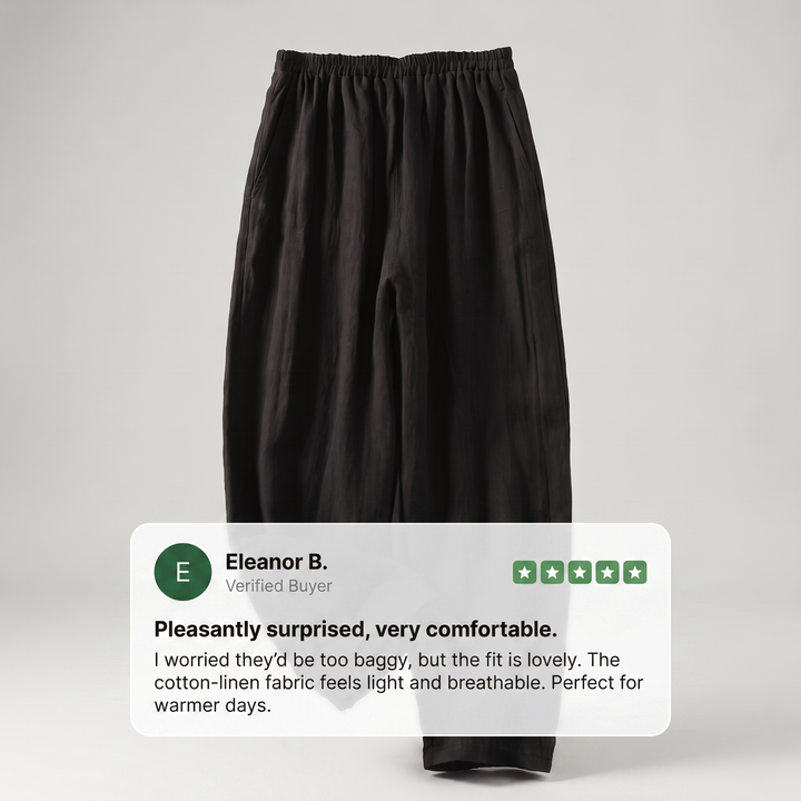 SOPHIA FLOW COTTON LINEN TrouserS